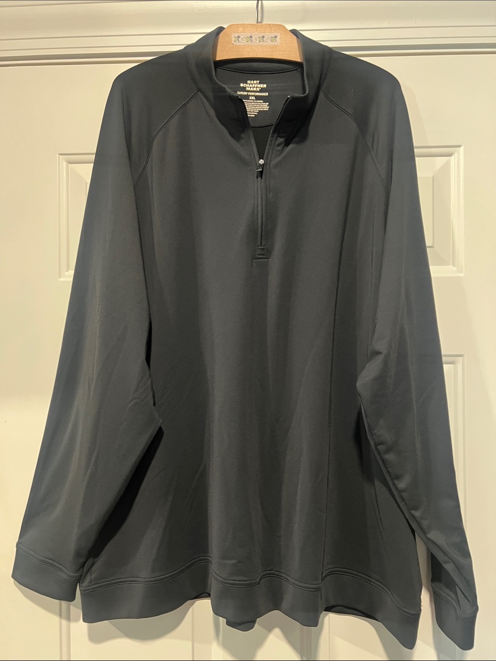 Hart Schaffner Marx Sz XXL Men's Quarter-Zip Pullover Black Luxury Performance